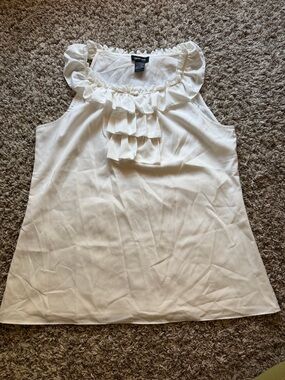 Spense Cream Ruffled Sleeveless Camisole